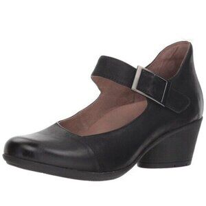 Dansko Black Leather Mules